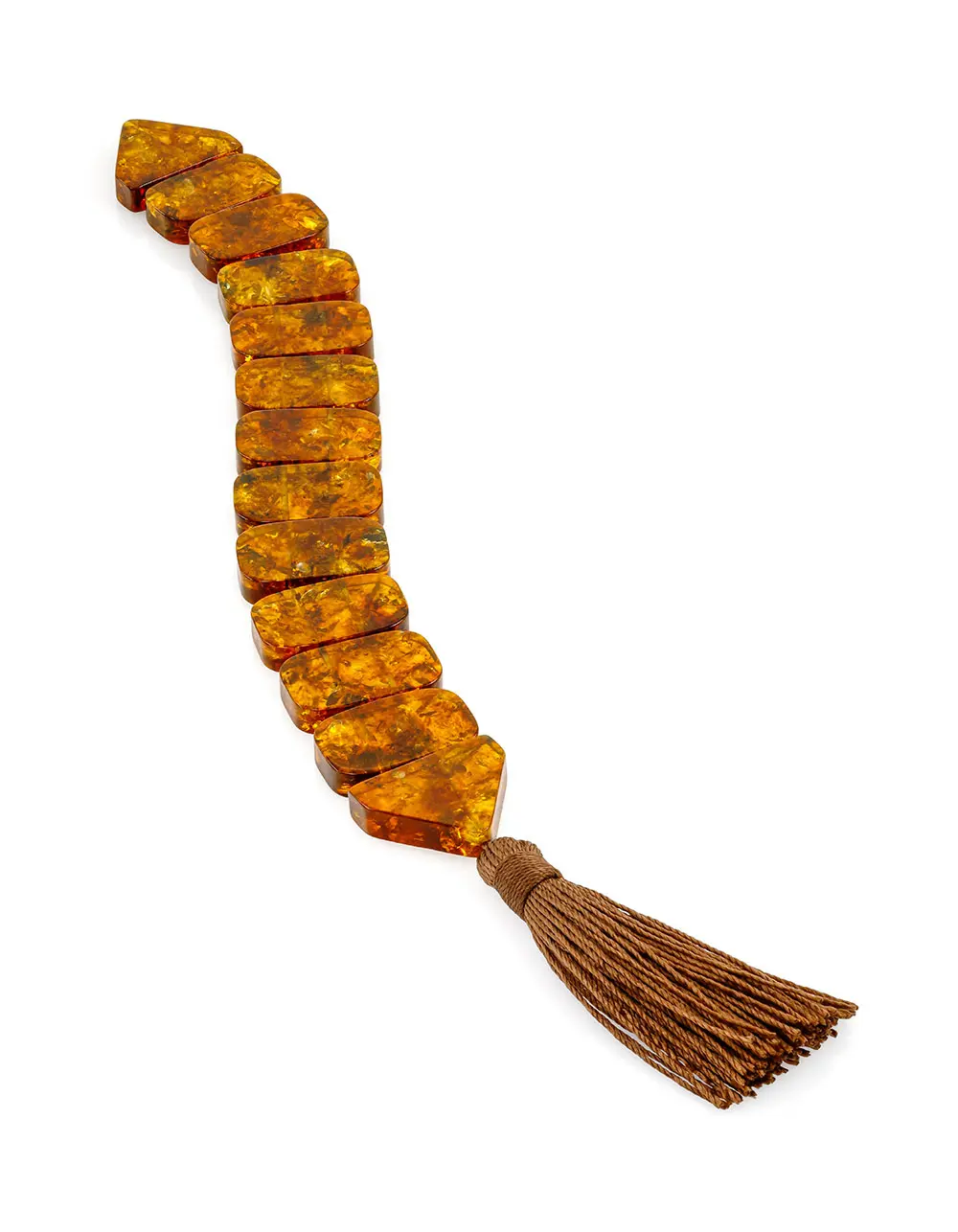 картинка Чётки-змейка из яркого искрящегося янтаря в онлайн магазине