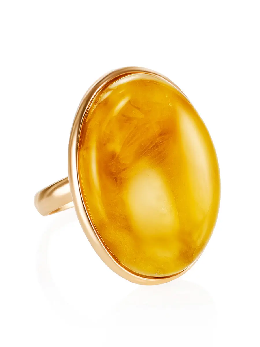 картинка Кольцо, украшенное медовым янтарём в онлайн магазине