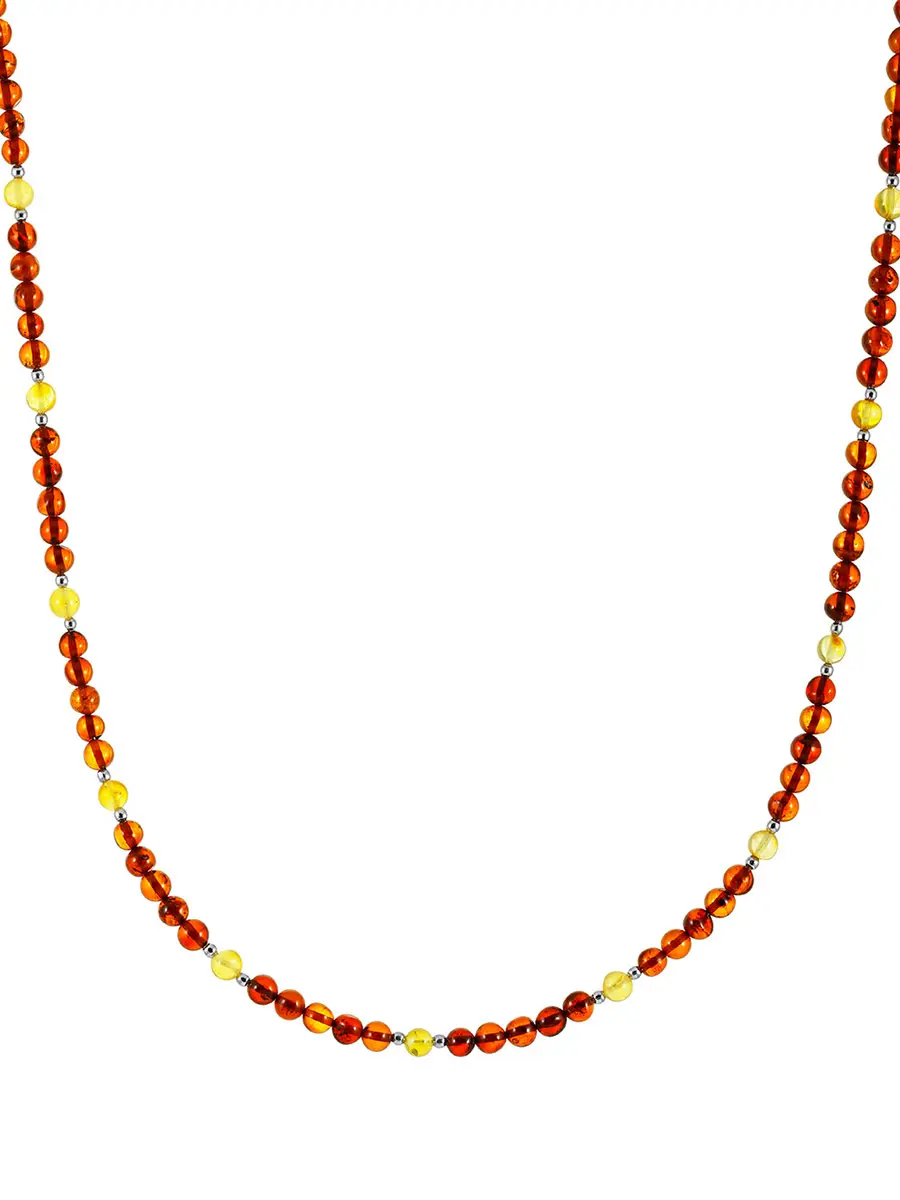 картинка Бусы-чокер «Карамель» из натурального янтаря разных оттенков в онлайн магазине