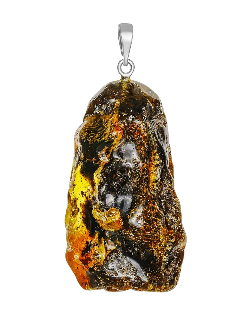 картинка Янтарная подвеска природной формы с петелькой в онлайн магазине