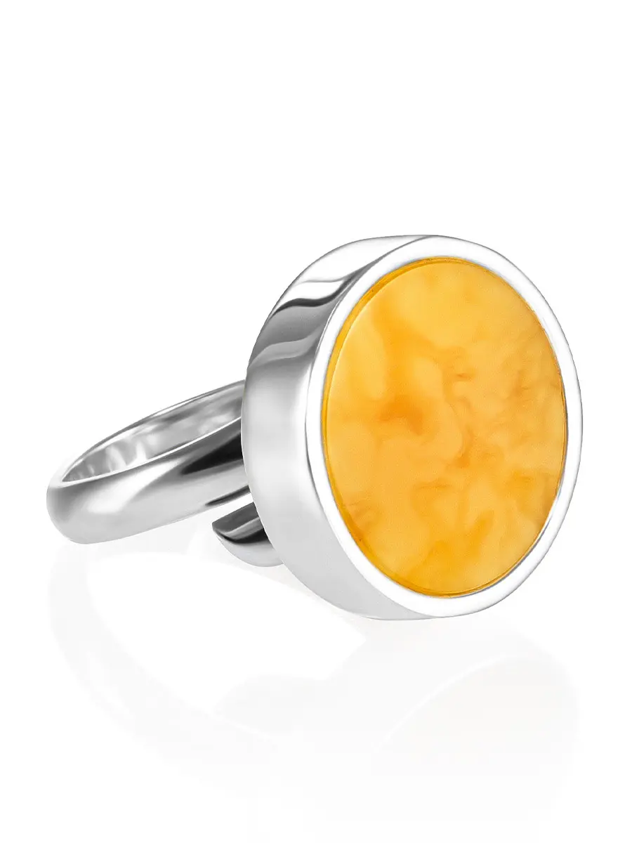 картинка Стильное кольцо с натуральным янтарём Palazzo в онлайн магазине
