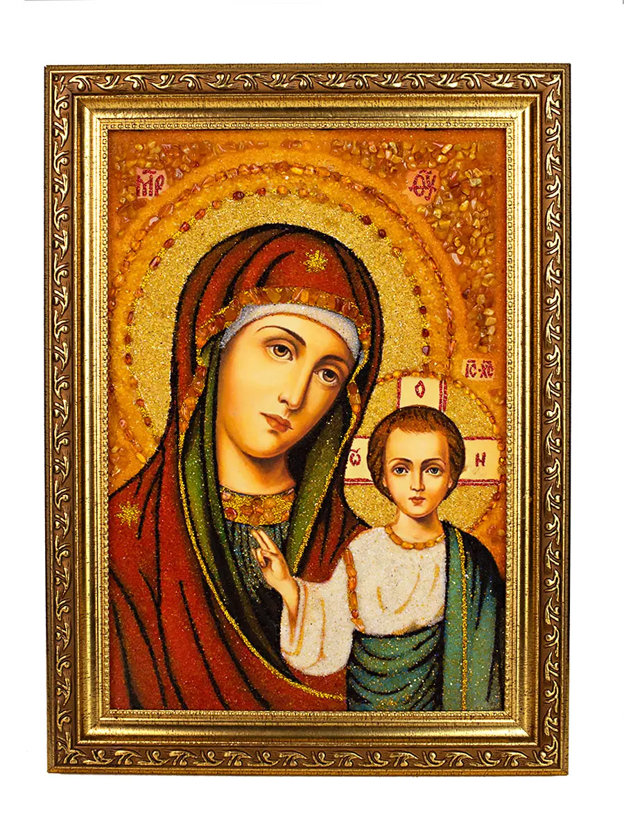 картинка Икона Казанской Божией Матери из натурального янтаря в онлайн магазине