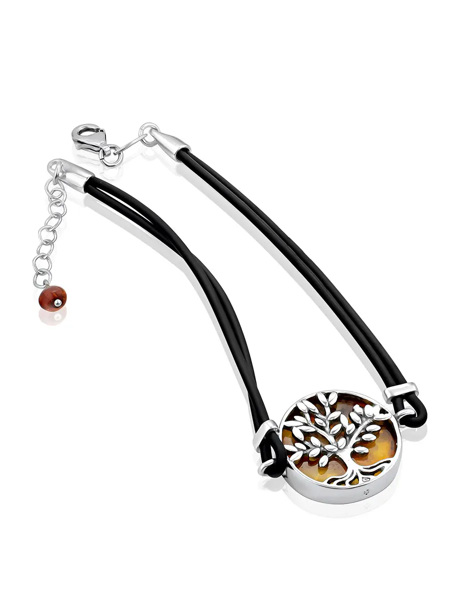 картинка Каучуковый браслет с янтарём «Бельтайн» в онлайн магазине