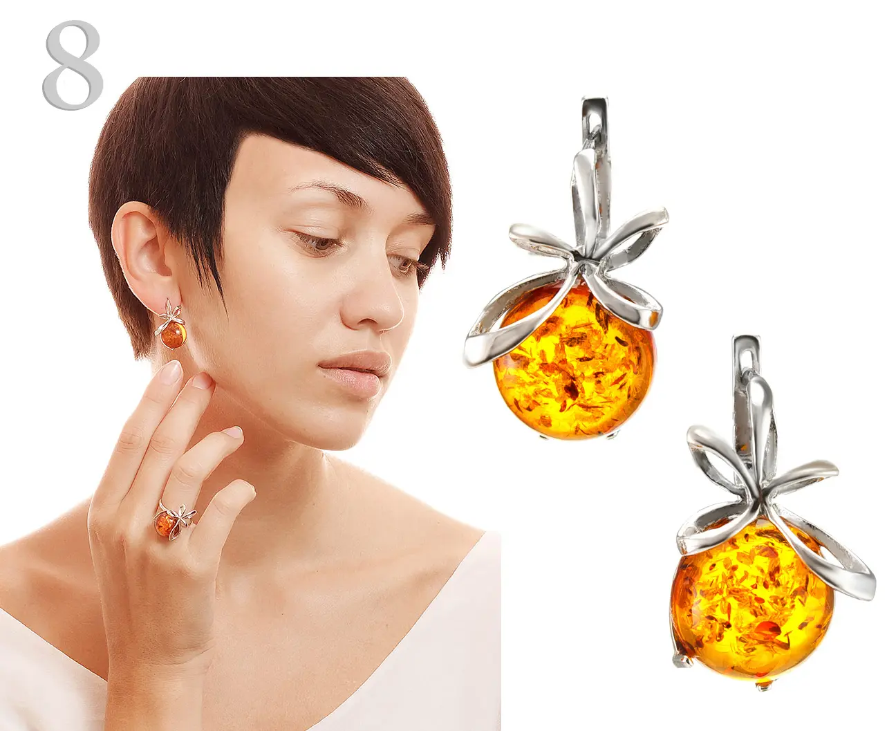 Amber earrings