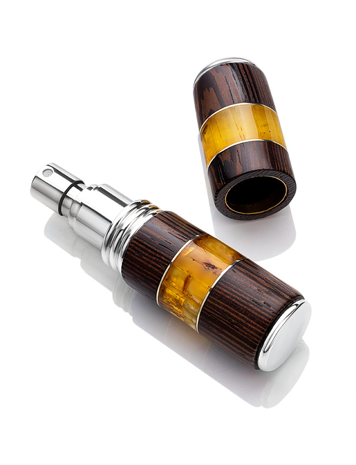 

Атомайзер для туалетной воды из древесины венге и натурального янтаря, Медовый