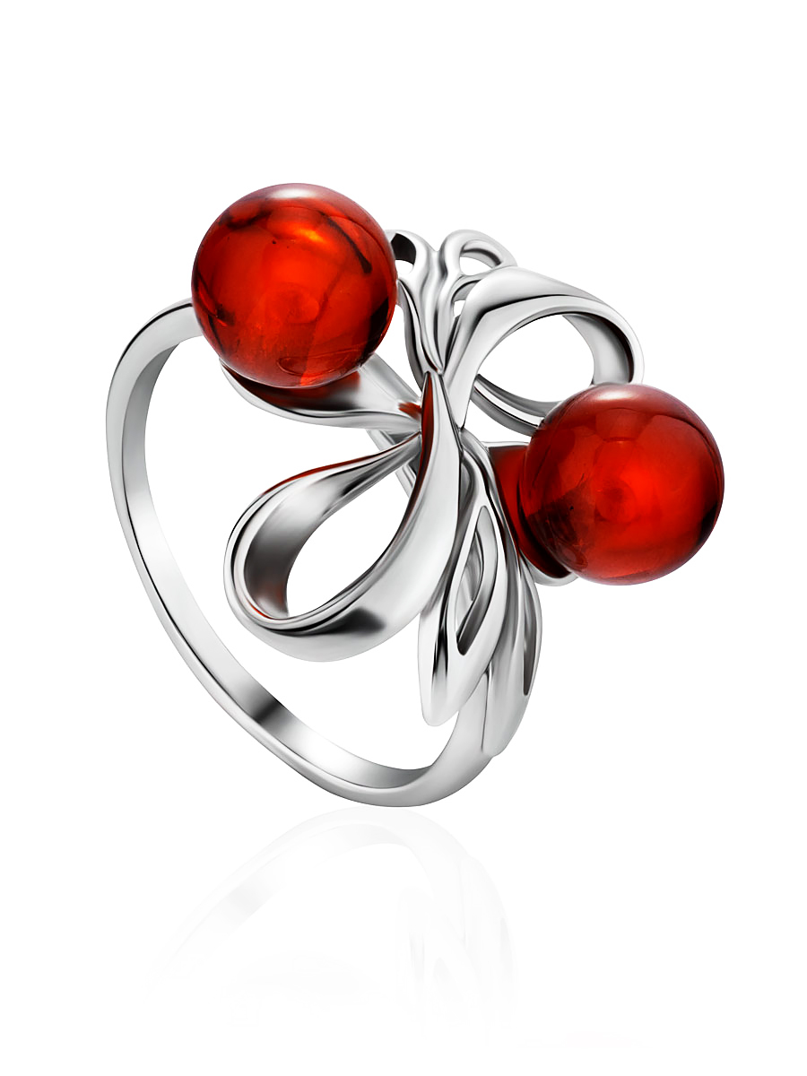 

Красивое кольцо с натуральным янтарём коньячного цвета «Галатея», Коньячный