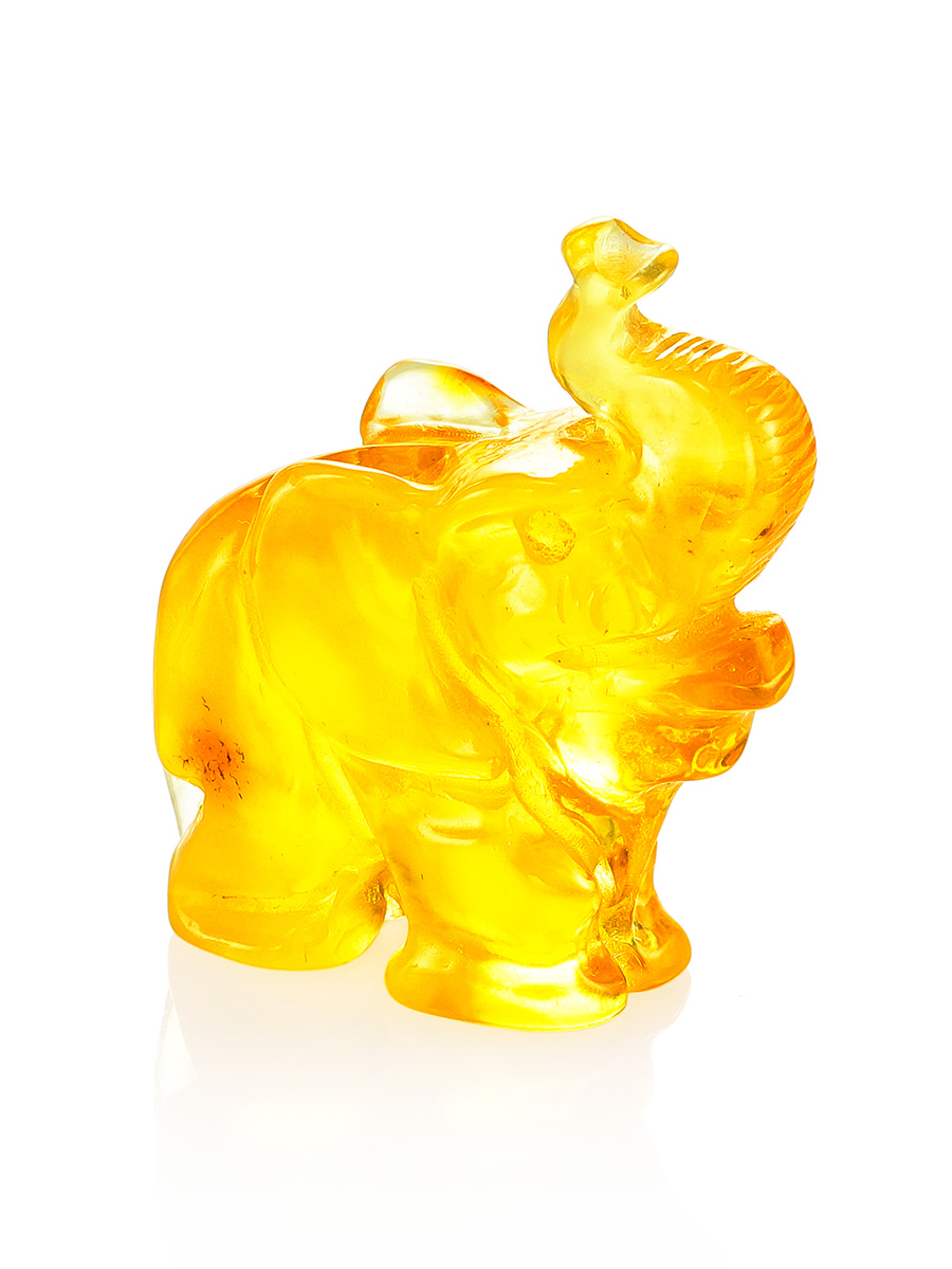 

Маленькая резная сувенирная фигурка «Слоник» из натурального балтийского янтаря, Лимонный