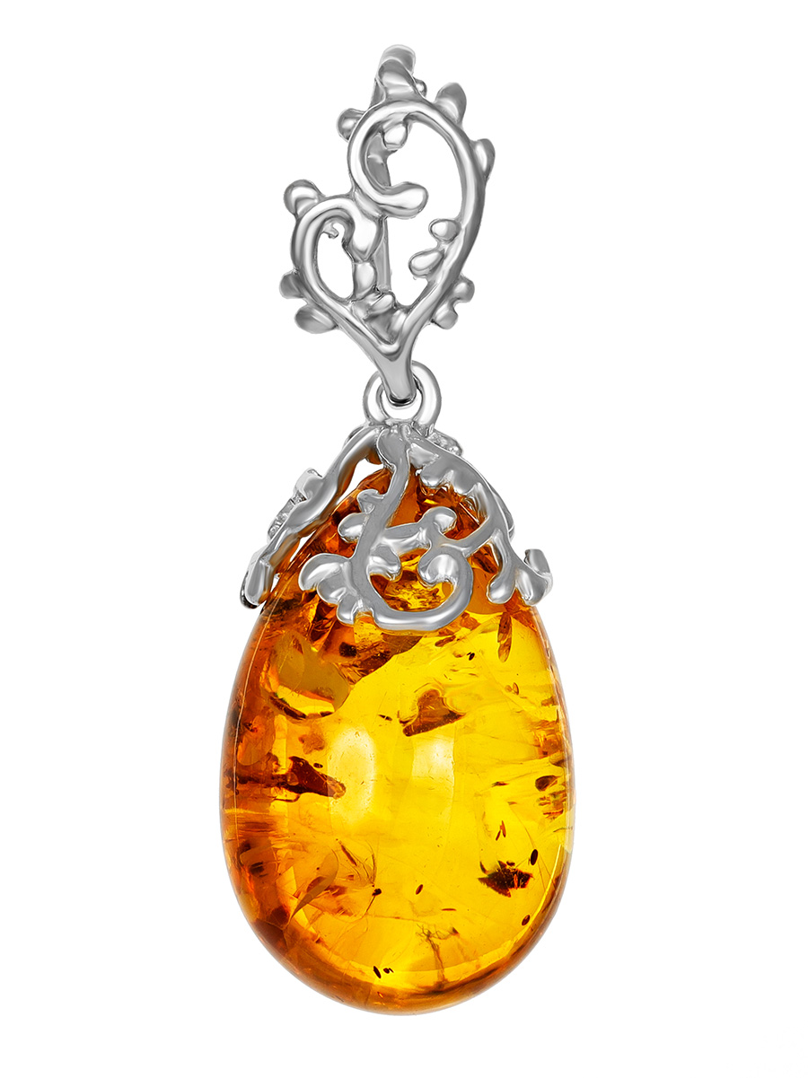 

Искрящаяся подвеска из натурального янтаря «Версаль», Лимонный;коньячный