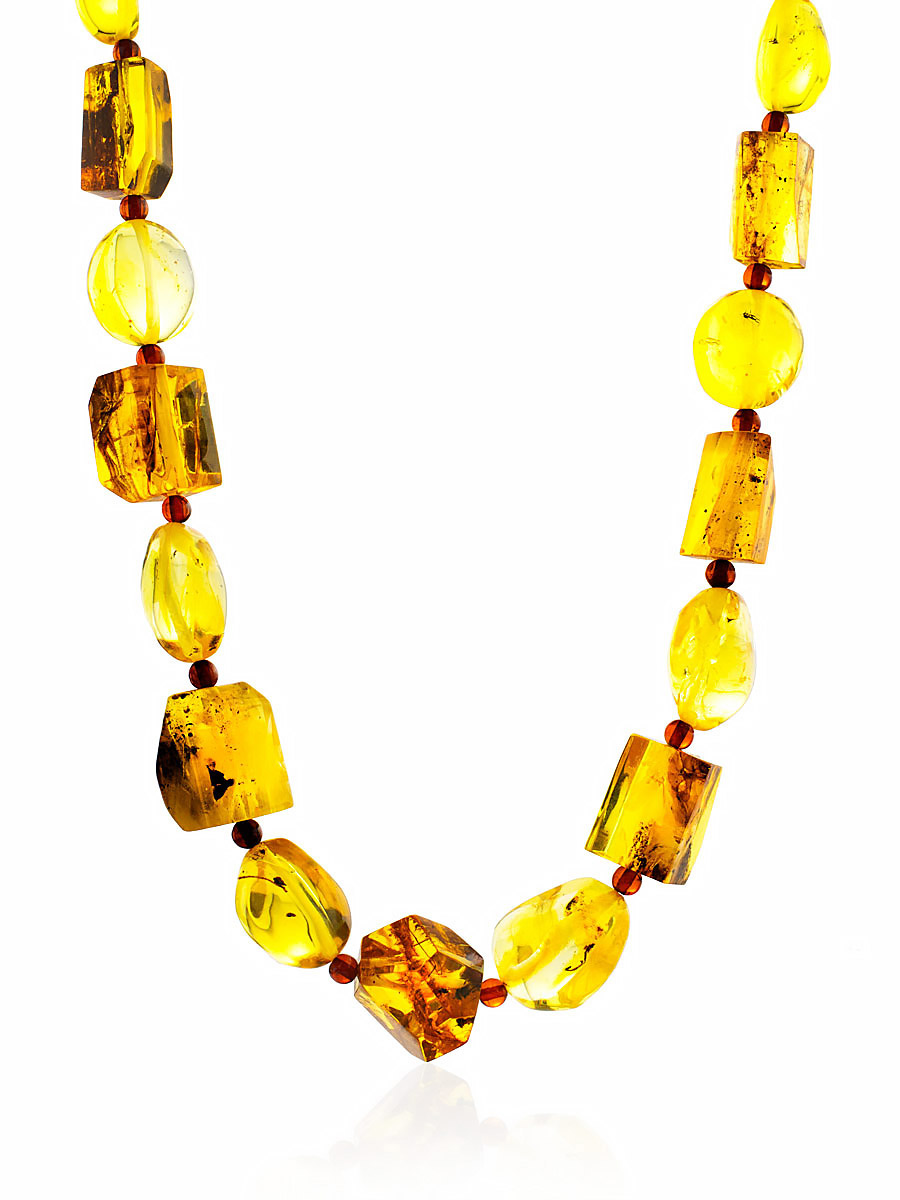 

Бусы из натурального цельного янтаря «Рафинад», Микс