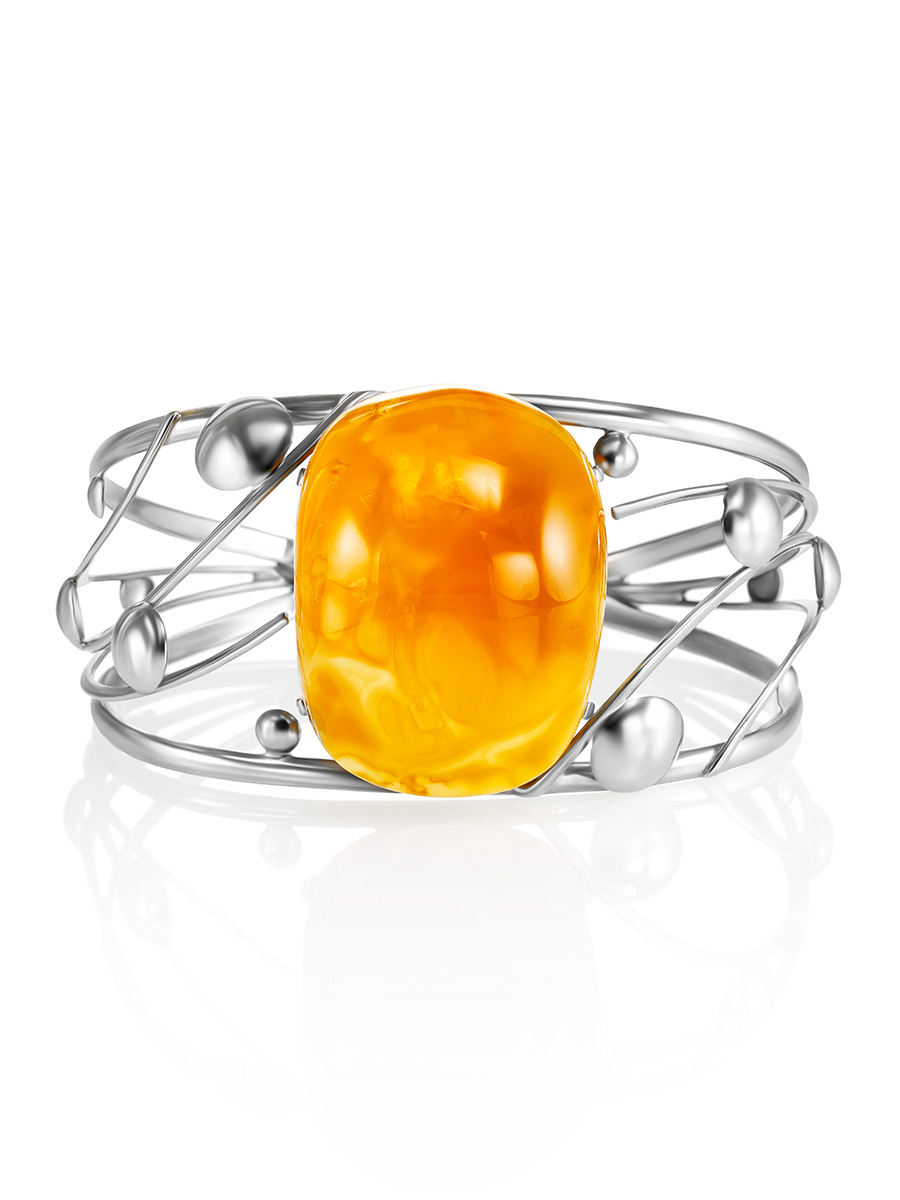 

Роскошный крупный браслет с натуральным медовым янтарём, Медовый