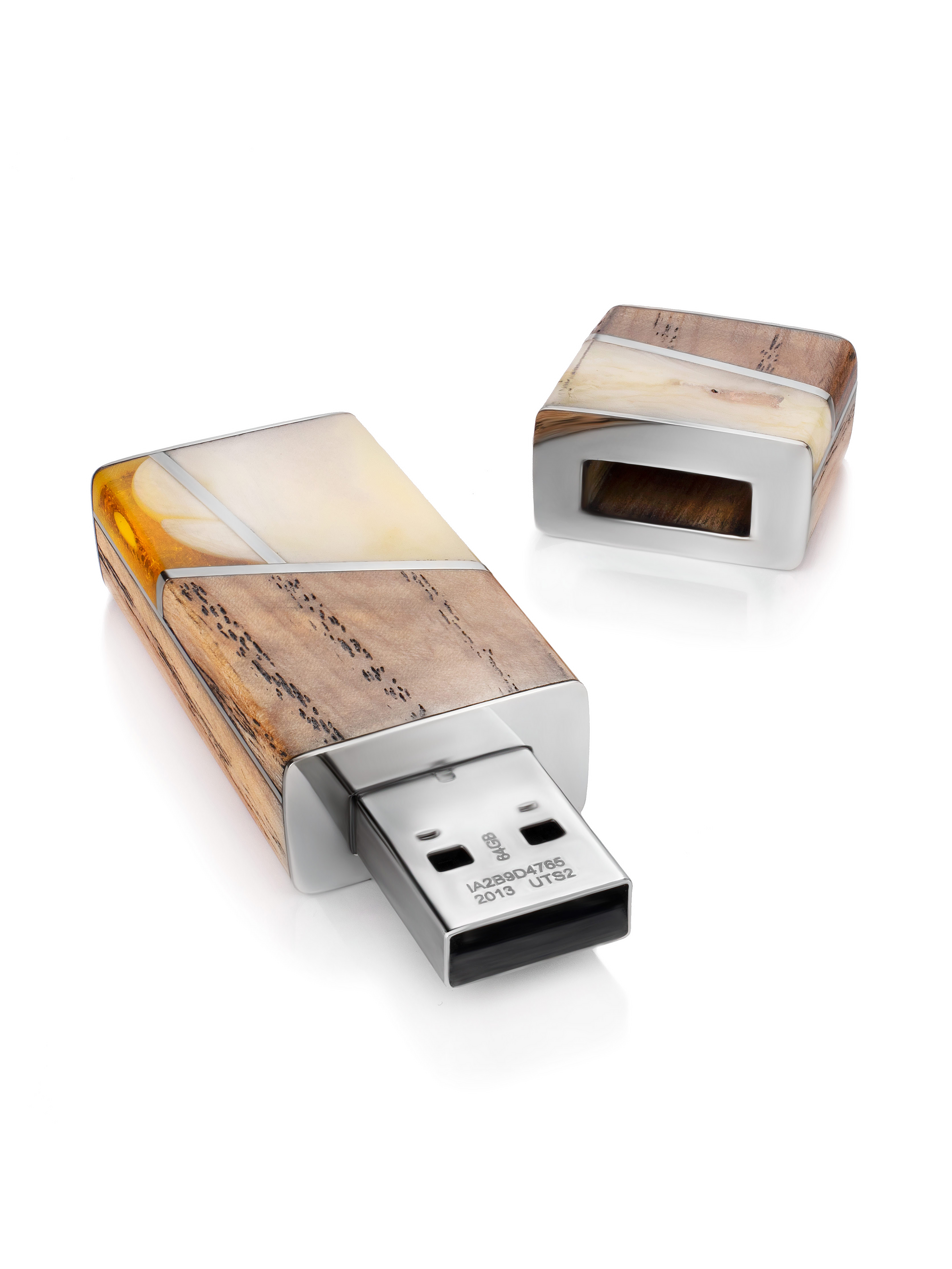 

Usb-накопитель на 32 Gb, в корпусе из древесины зебрано и натурального янтаря, Медовый