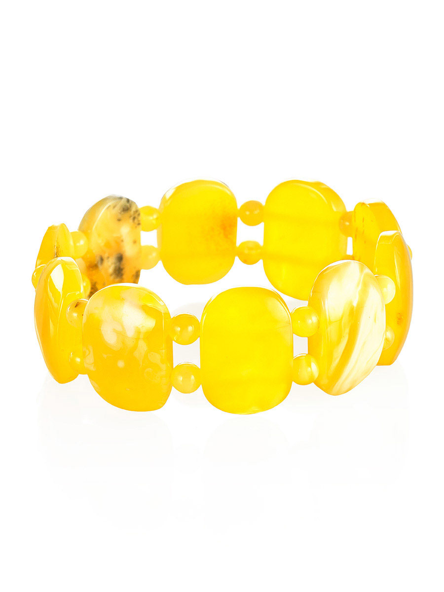 

Браслет из натурального цельного янтаря «Медовый», Медовый